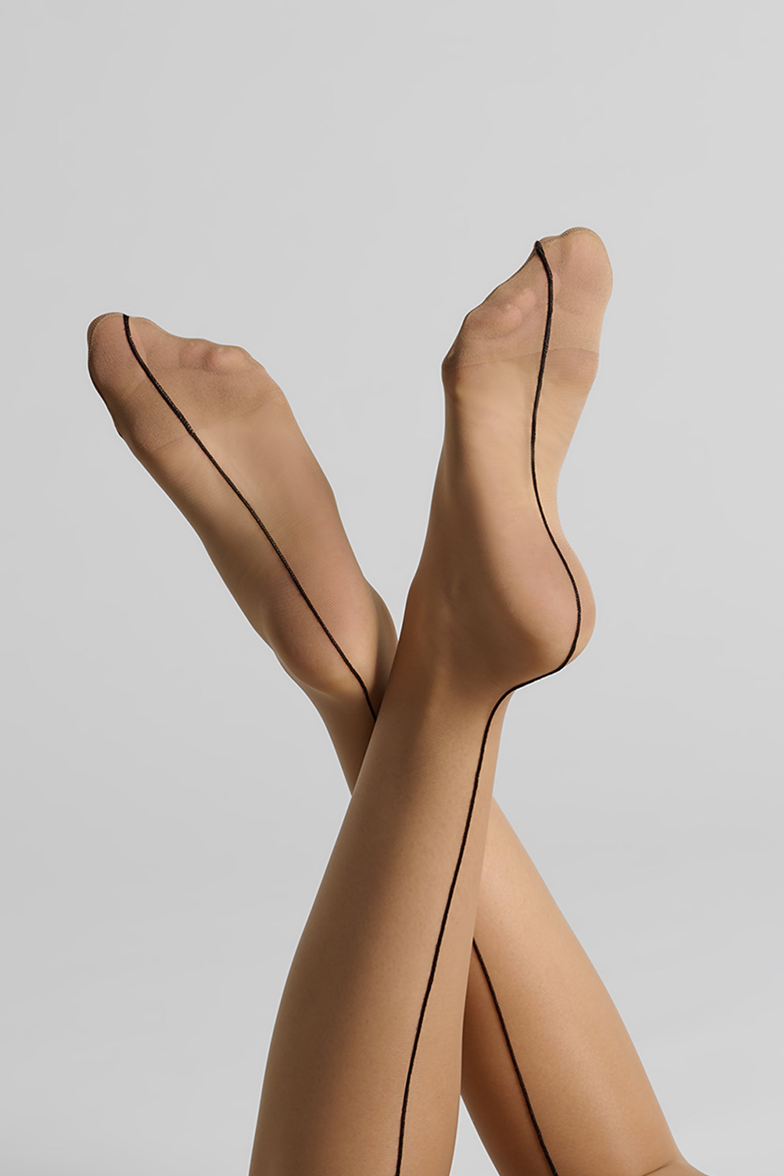 Cut and curled back seamed stockings 20D - LEGWEAR