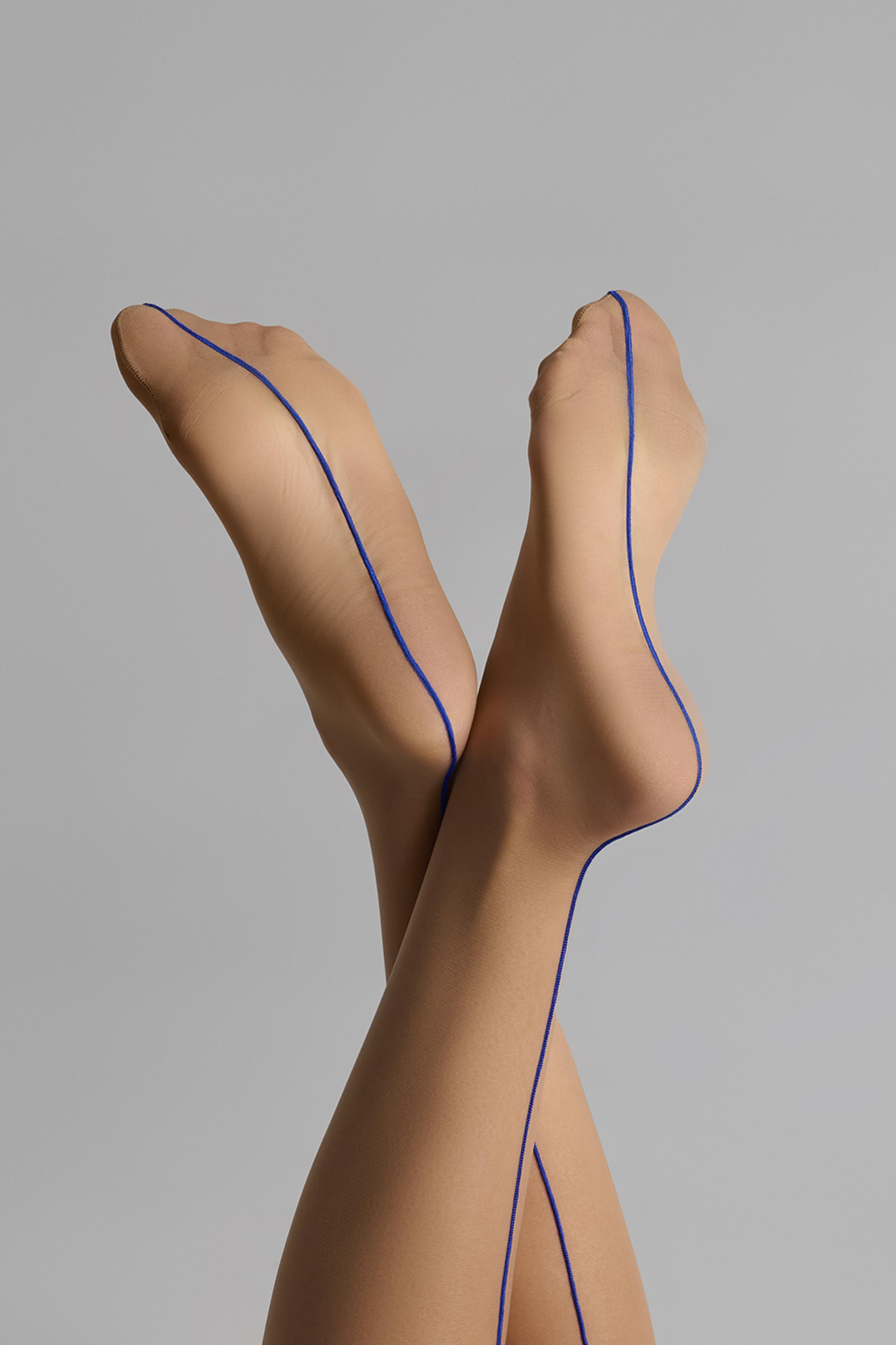 Cut and curled back seamed stockings 20D - LEGWEAR