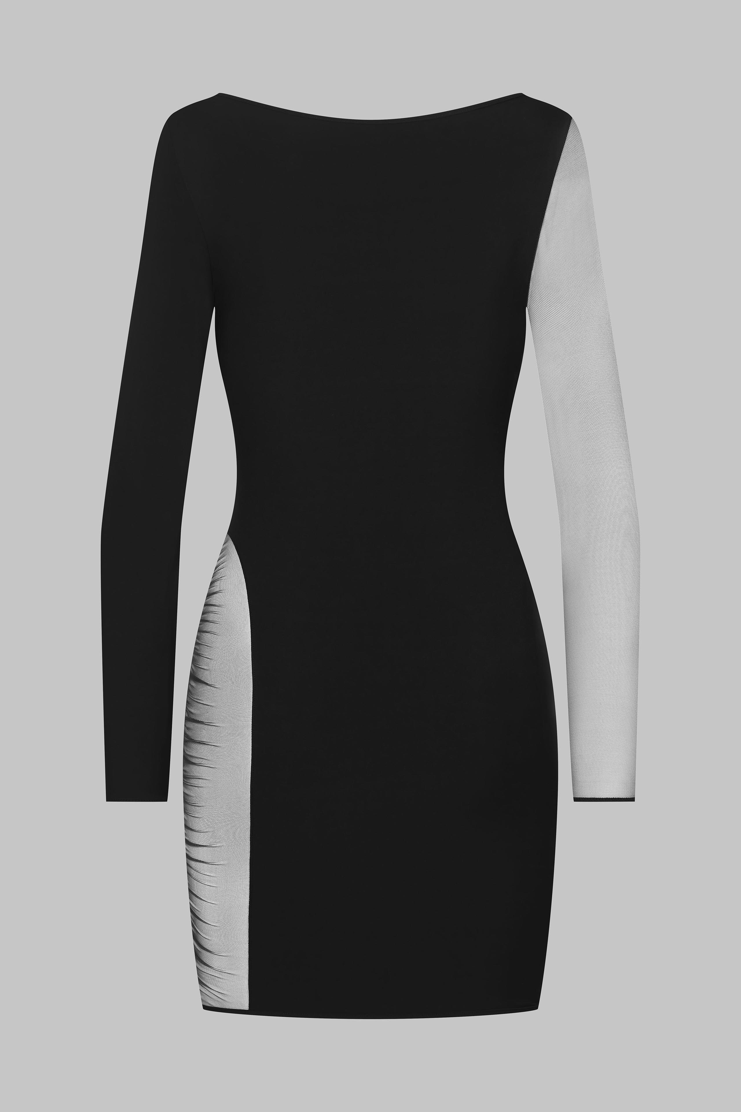 Asymmetrisches Langärmeliges Kleid - Nuit Fauve