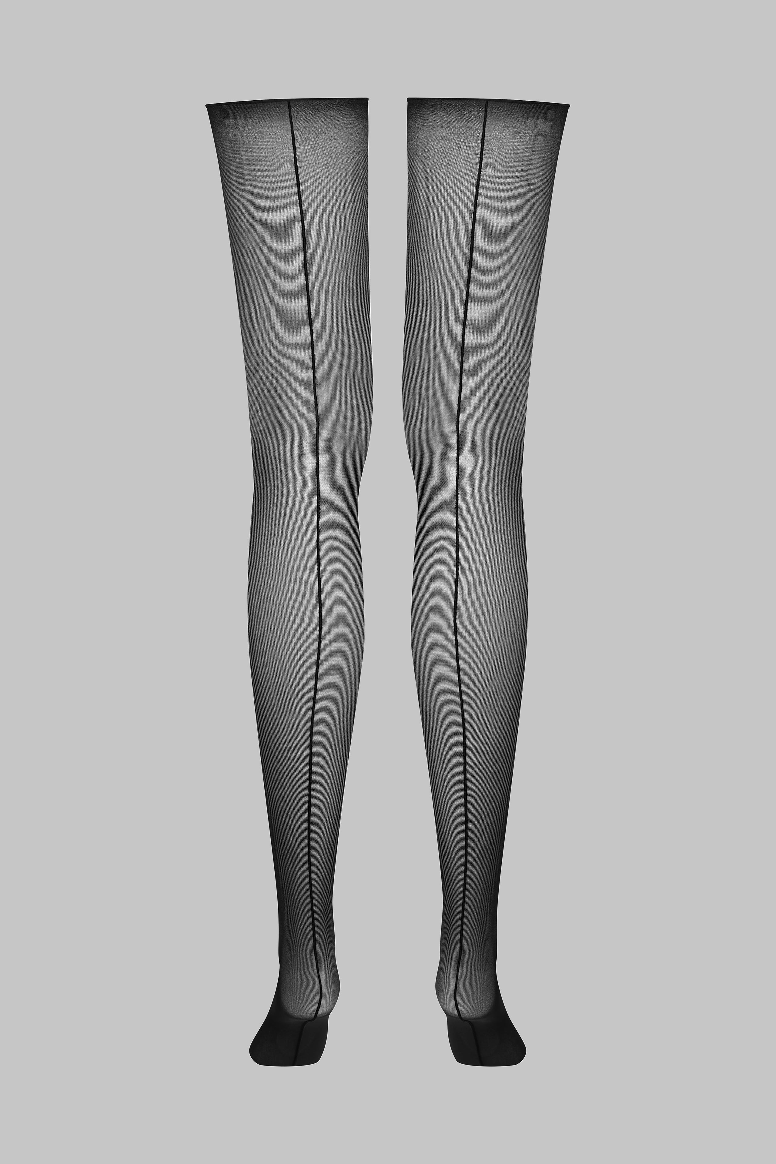 Cut and curled back seamed stockings 20D - LEGWEAR