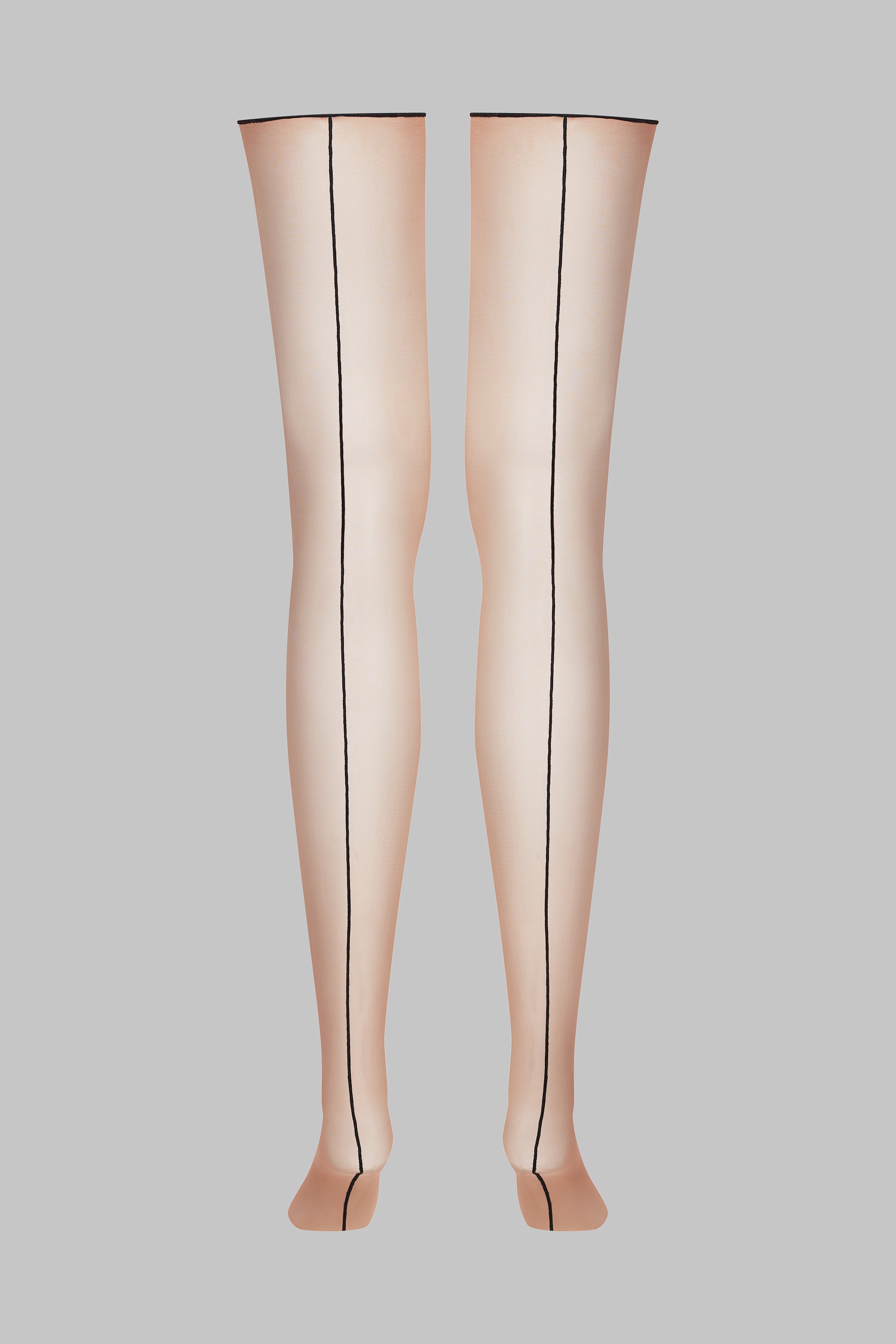 Cut and curled back seamed stockings 20D - LEGWEAR