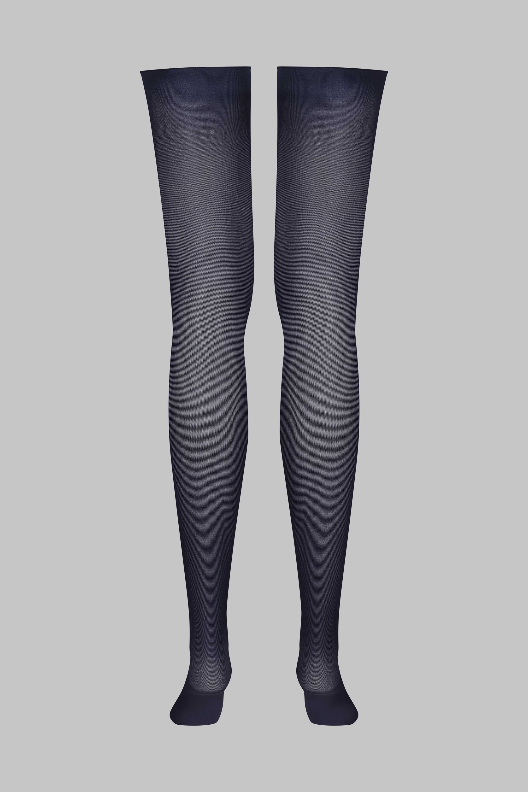 Cut and Curled Stockings 40D - Grey - LEGWEAR