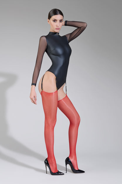 Glossy cut and curled stockings 10D - LEGWEAR