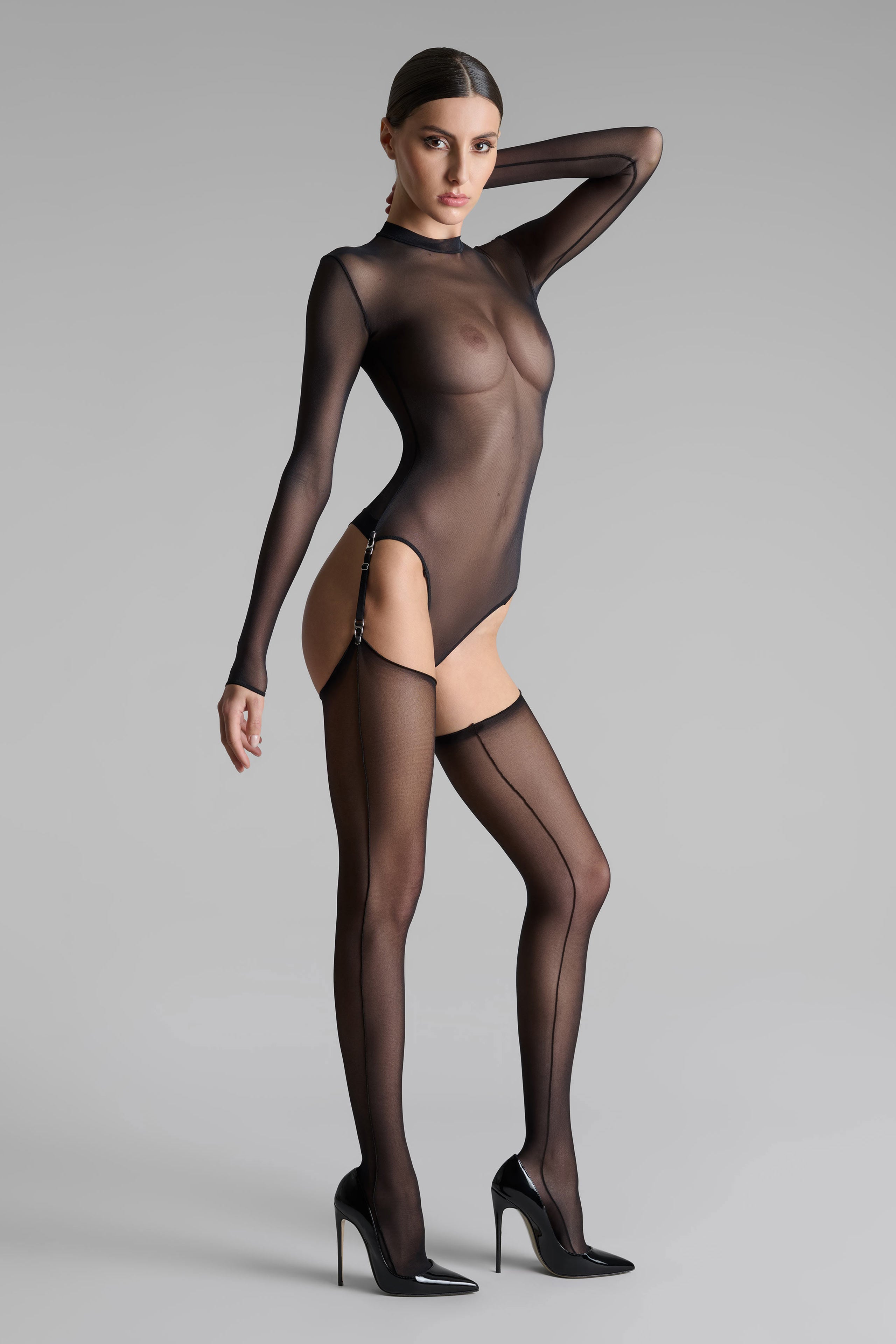 Cut and curled stockings double side seams - 20D - Les Coquetteries
