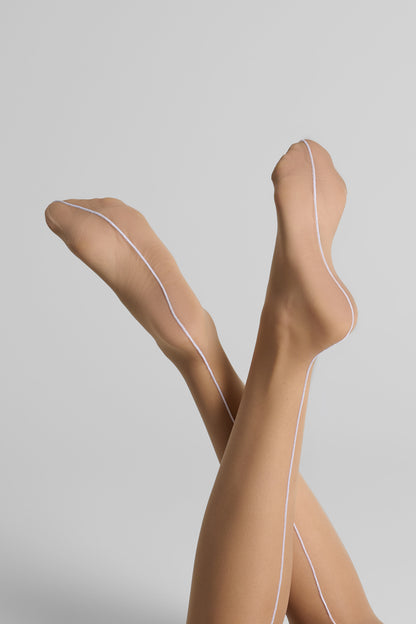 Nahtstrümpfe mit gerolltem Schnitt 20D - Les Coquetteries