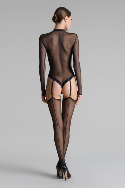 Cut and curled double seamed stockings 20D - LEGWEAR