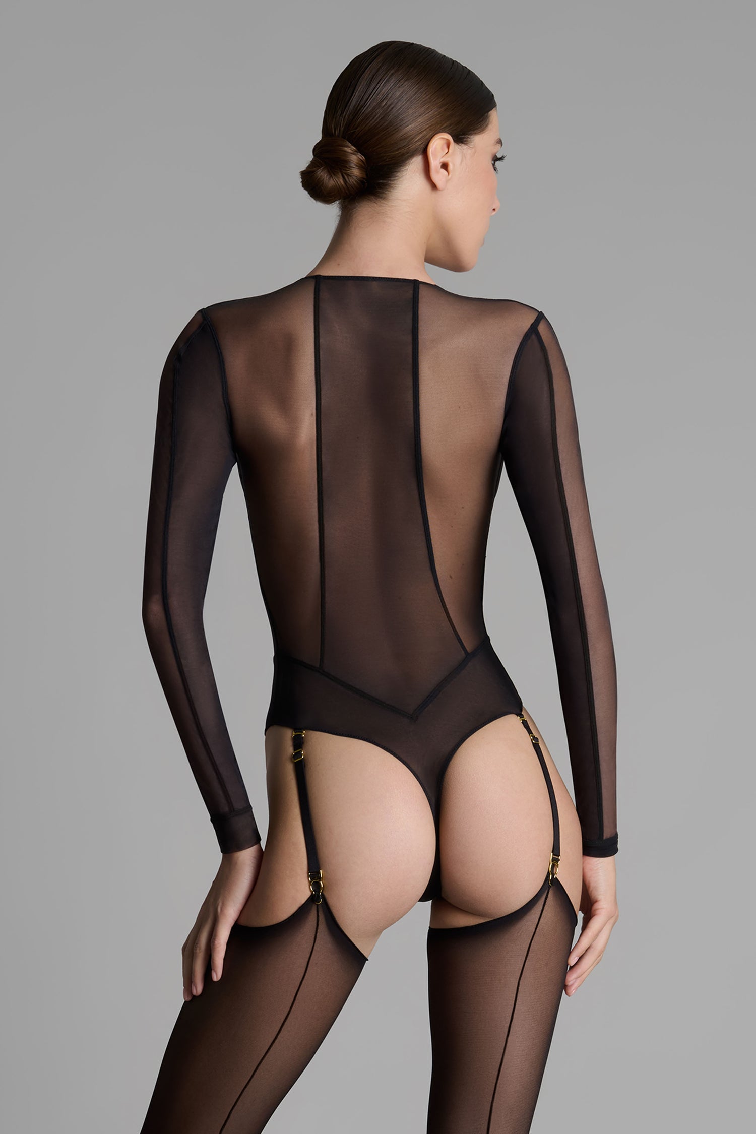 Long Sleeves Bodystring with Susperders - L&