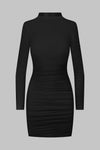 Long sleeves short dress - Nuit Fauve