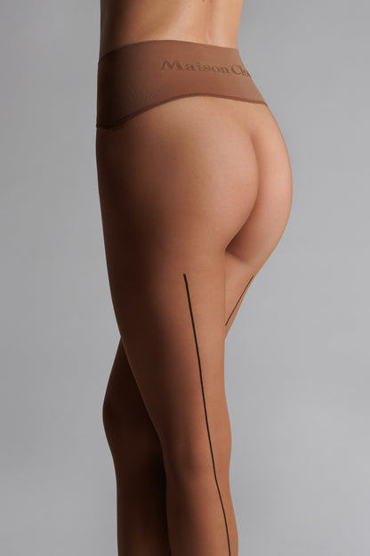 Signature back seam seamless tights 20D - Sun Nude - LEGWEAR