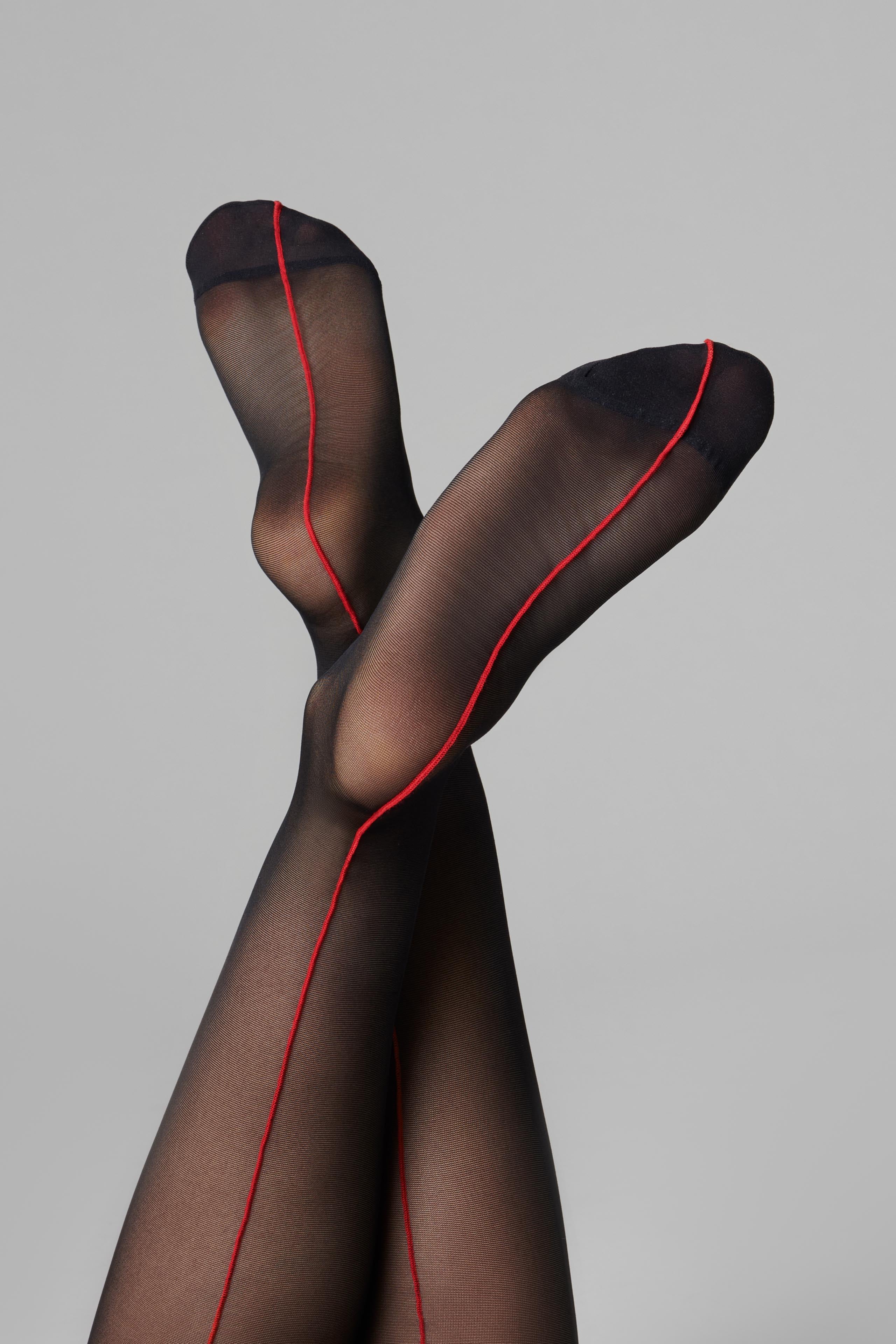Lurex cut and curled sheer stockings - 20D – Maison Close