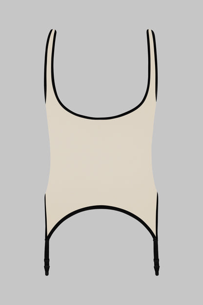 Strappy Bodysuit with Garters - Pure Tentation