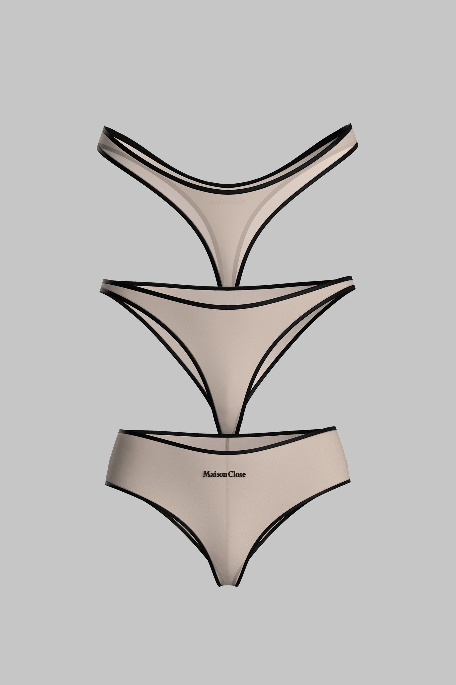 Set of 3 Bottoms Dark Beige - La Parisienne