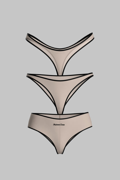 Set of 3 Bottoms Dark Beige - La Parisienne