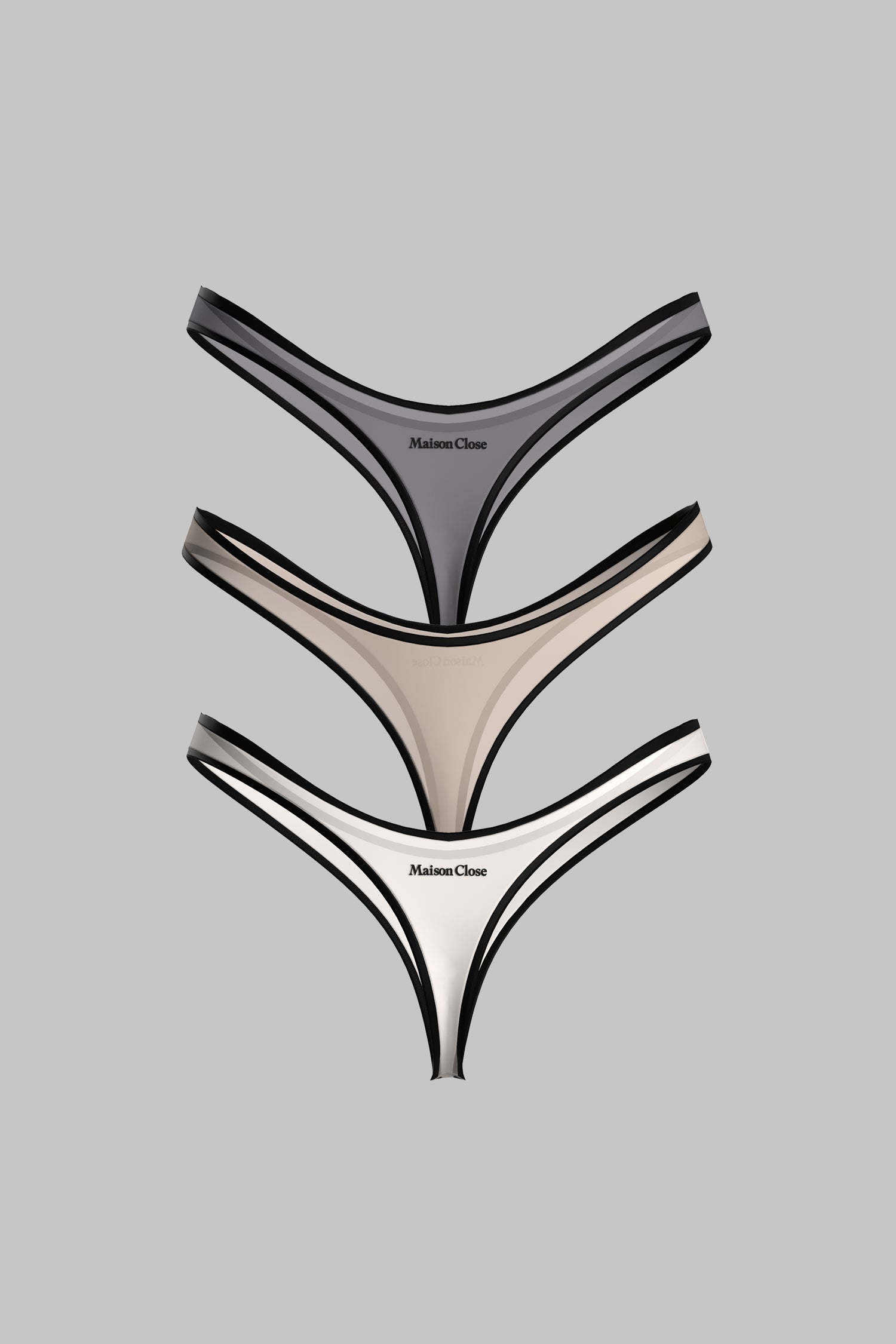 Set of 3 High-cut Thongs - La Parisienne