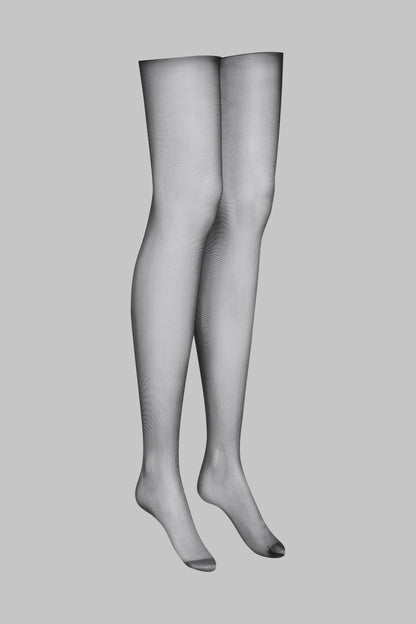Cut and curled back seamed stockings with cross 20D - LEGWEAR