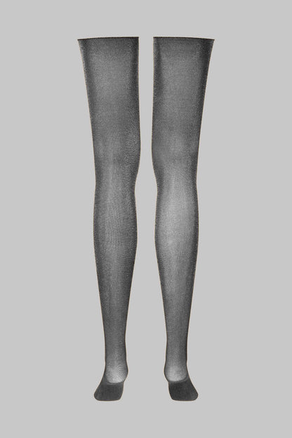 Lurex cut and curled sheer stockings 20D - LEGWEAR