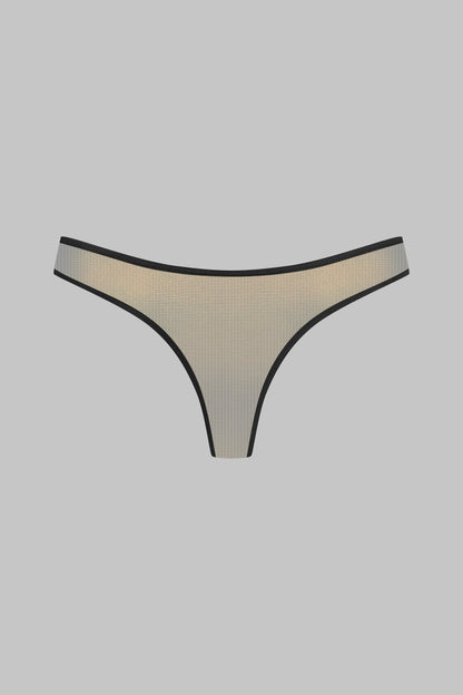 Shiny high-leg thong 