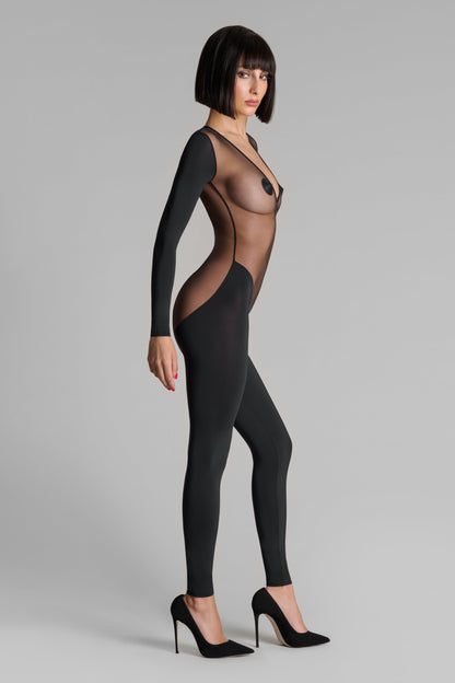 Long Sleeve Backless Catsuit - Pure Tentation