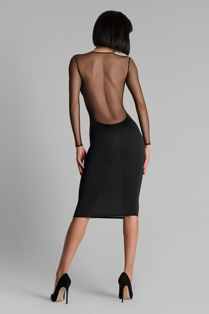 Midi Long Sleeve V-Neck Dress - Pure Tentation