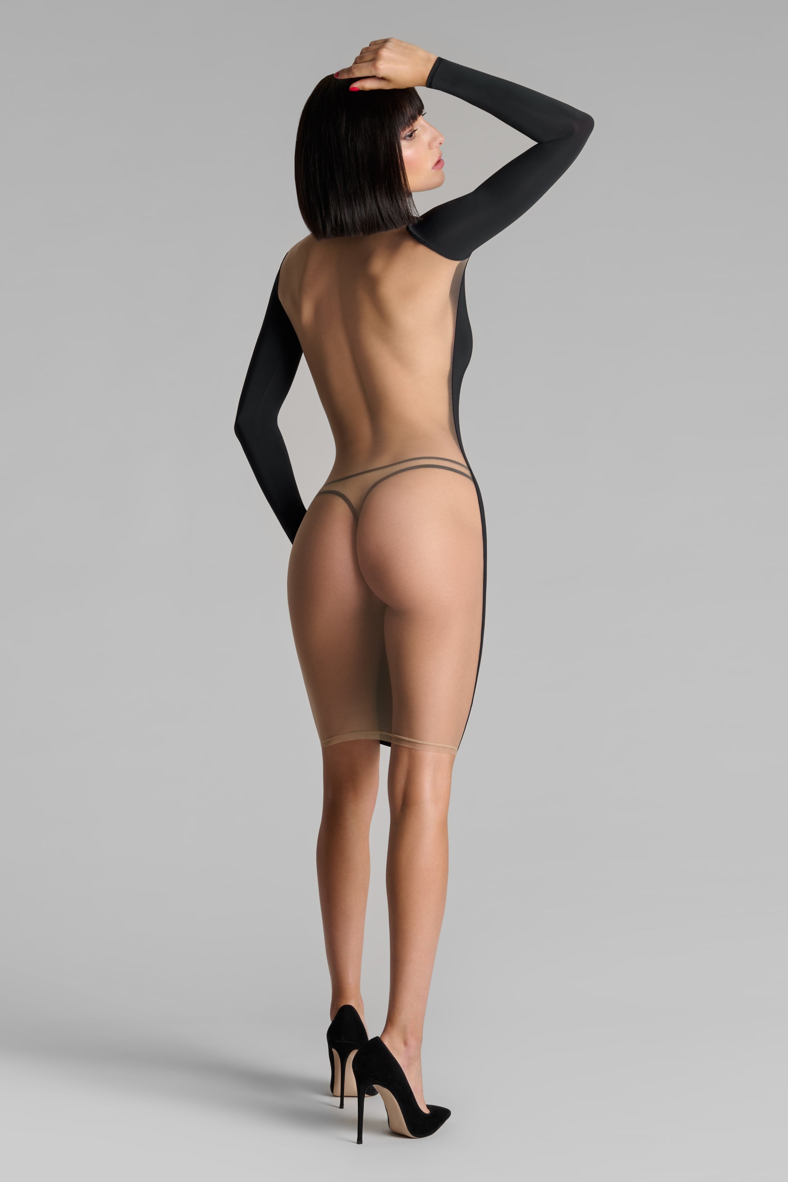 Long Sleeve Backless Dress - Pure Tentation