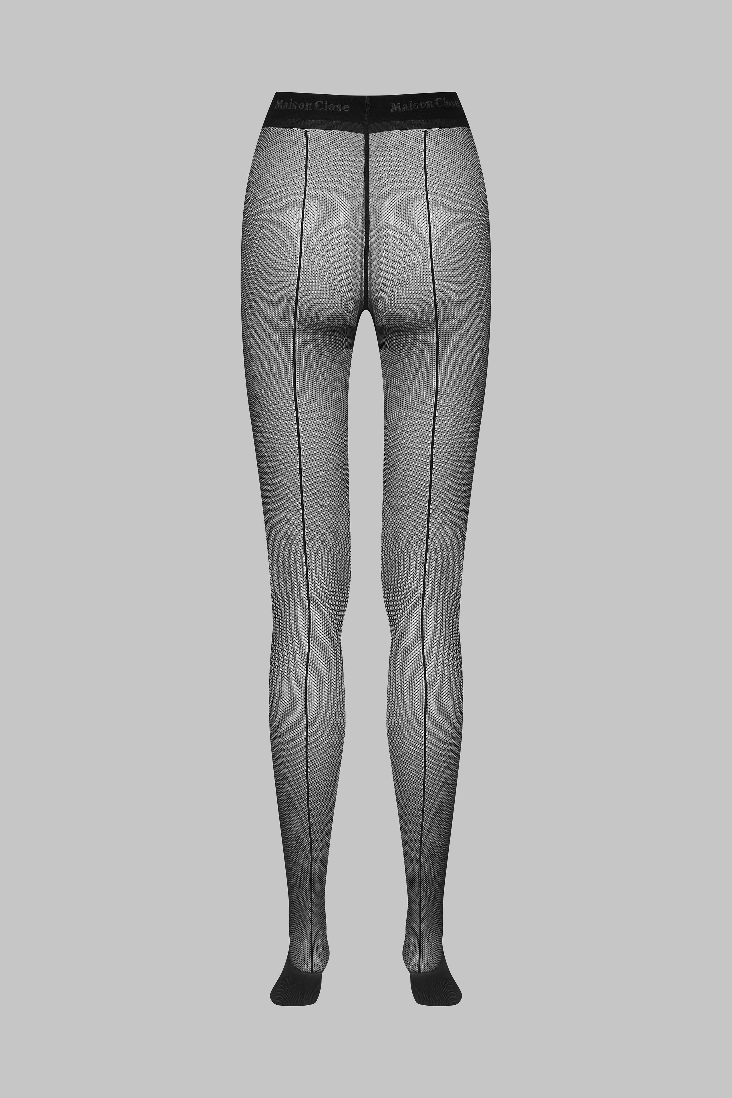 Signature back seam fishnet illusion tights 25D - Les Coquetteries