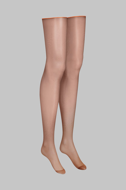 Cut and curled neon seamed stockings 20D - LEGWEAR