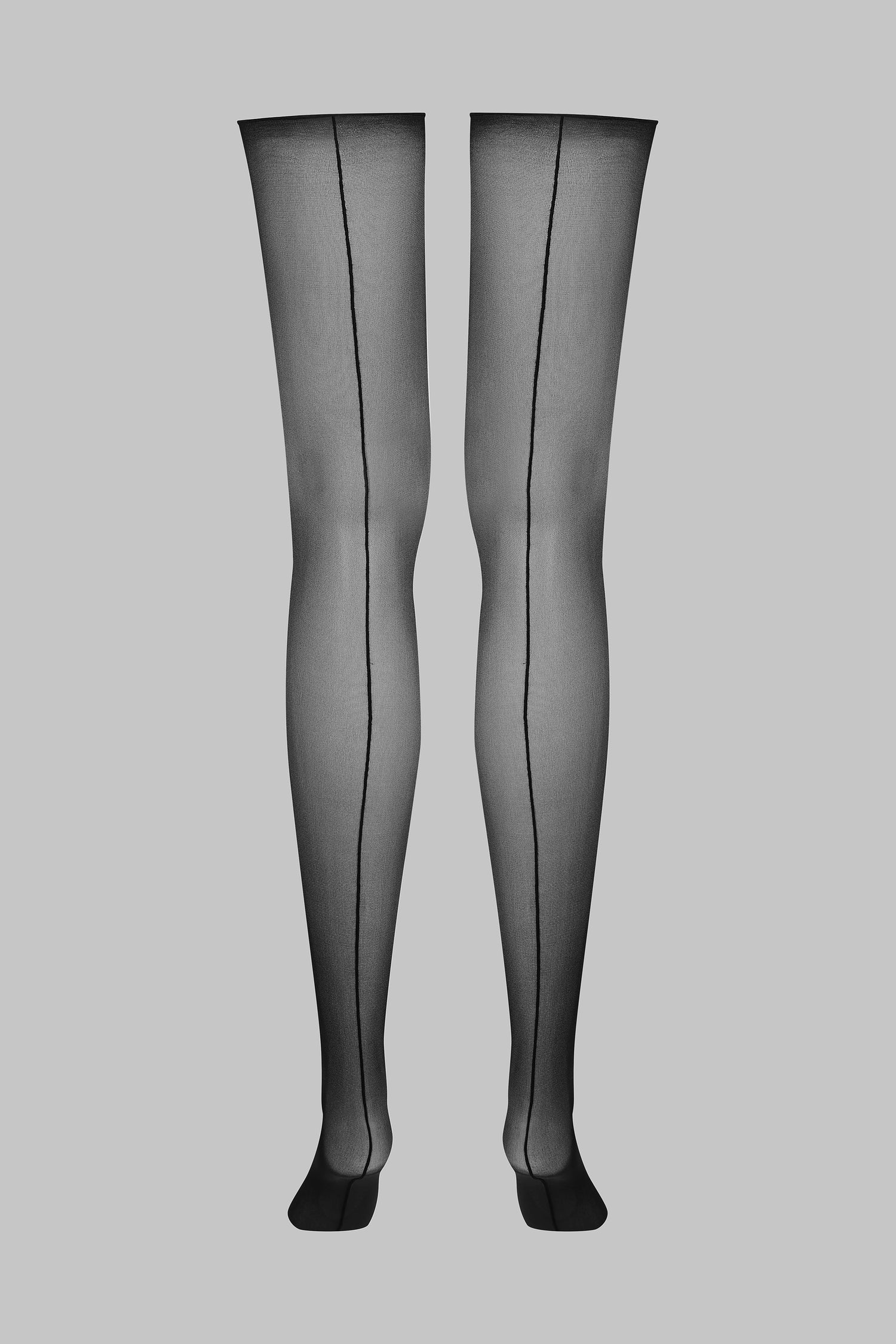 Cut and curled back seamed stockings 20D - LEGWEAR