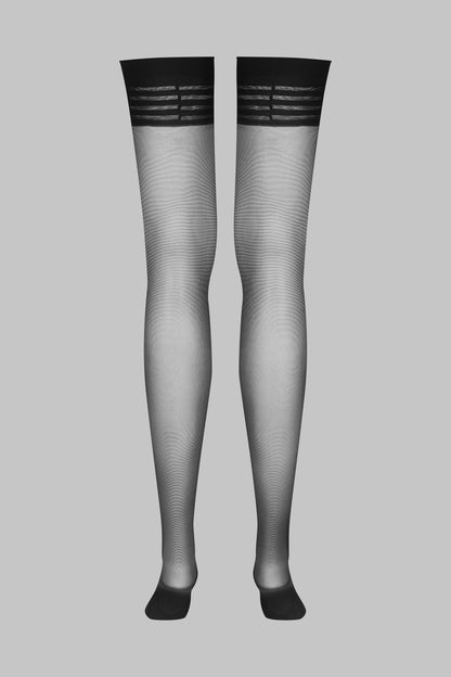 Striped garter stockings 20D - LEGWEAR