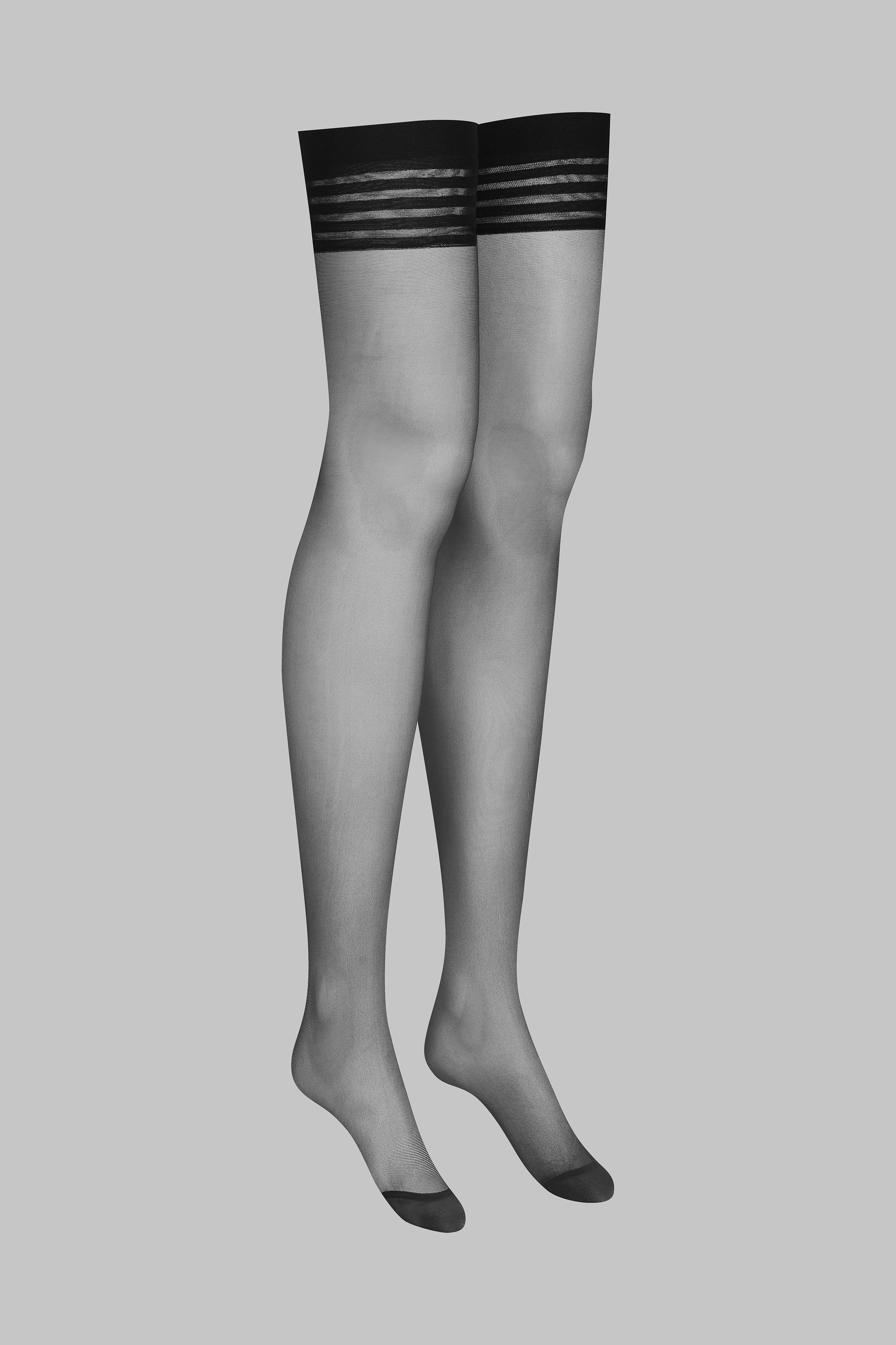 Striped garter stockings 20D - Les Coquetteries