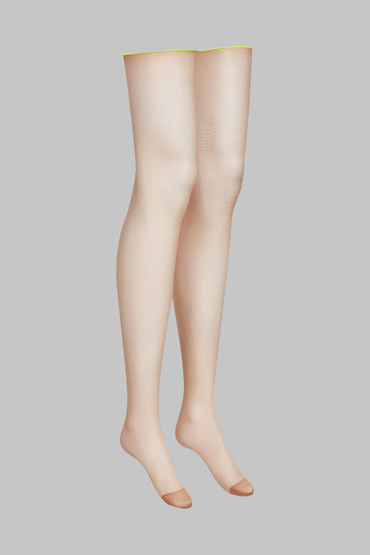 Cut and curled neon seamed stockings 20D - LEGWEAR