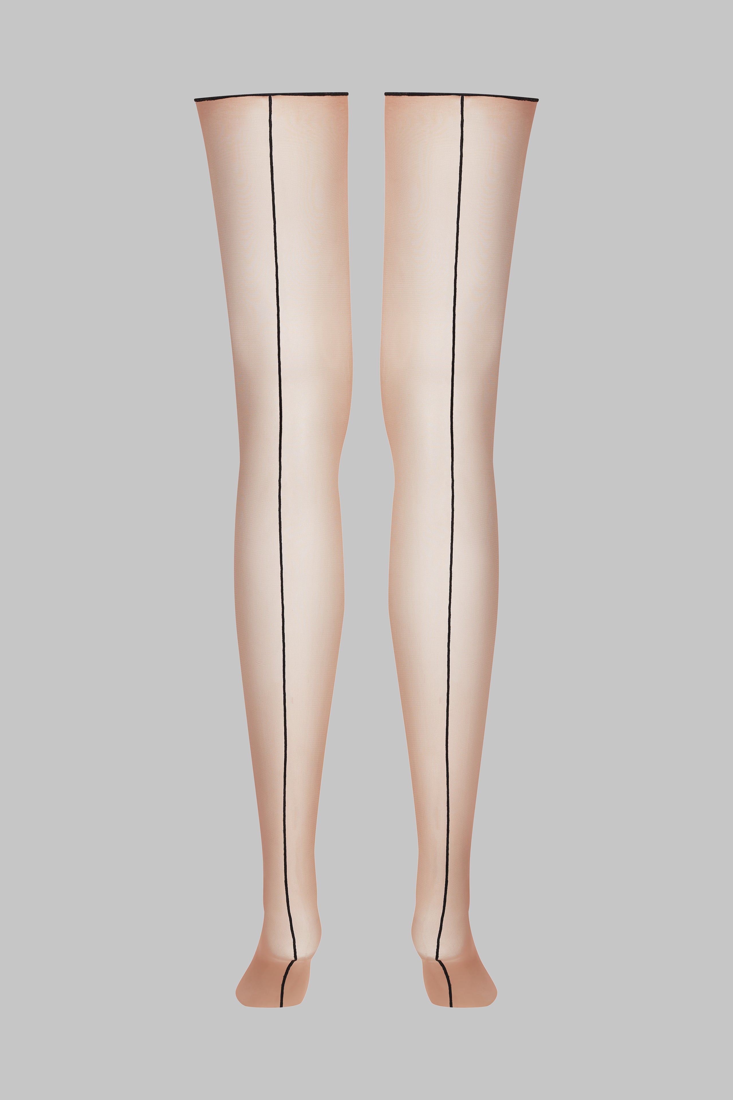 Cut and curled back seamed stockings 20D - Les Coquetteries