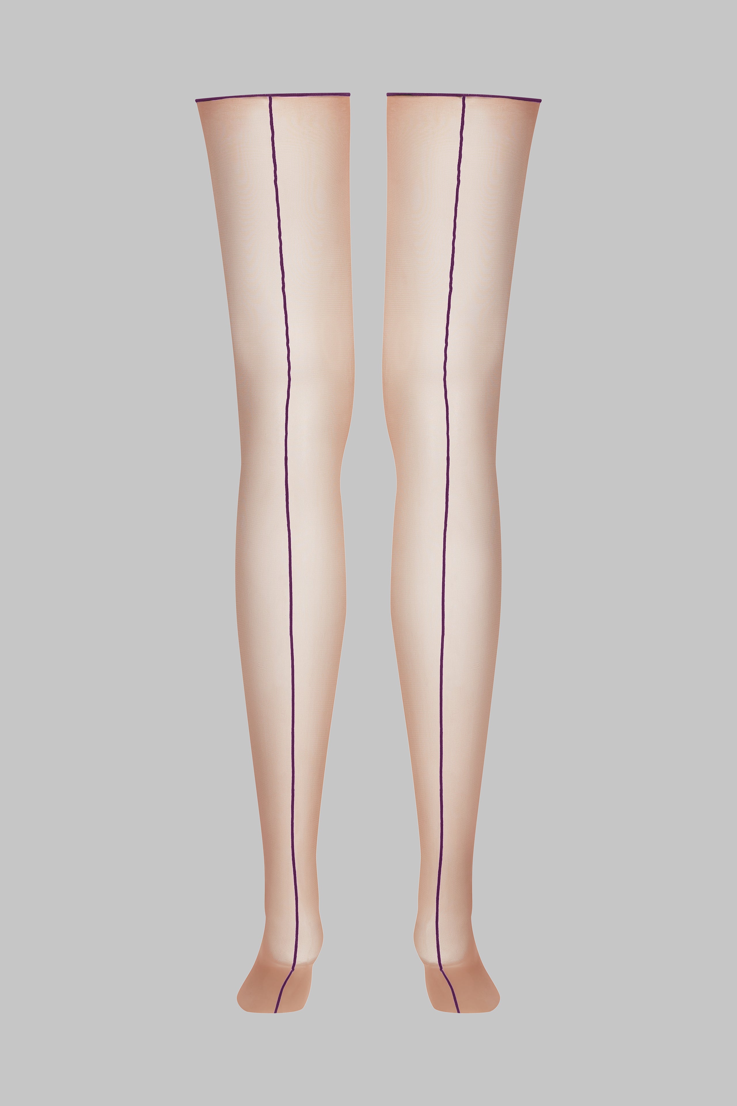 Cut and curled back seamed stockings 20D - Les Coquetteries