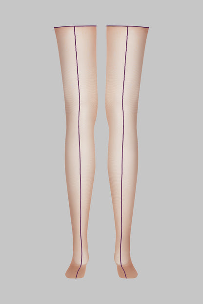Cut and curled back seamed stockings 20D - LEGWEAR