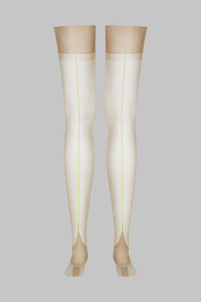Authentic neon seamed nylon stockings 15D - LEGWEAR