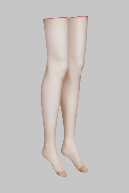 Cut and curled neon seamed stockings 20D - LEGWEAR