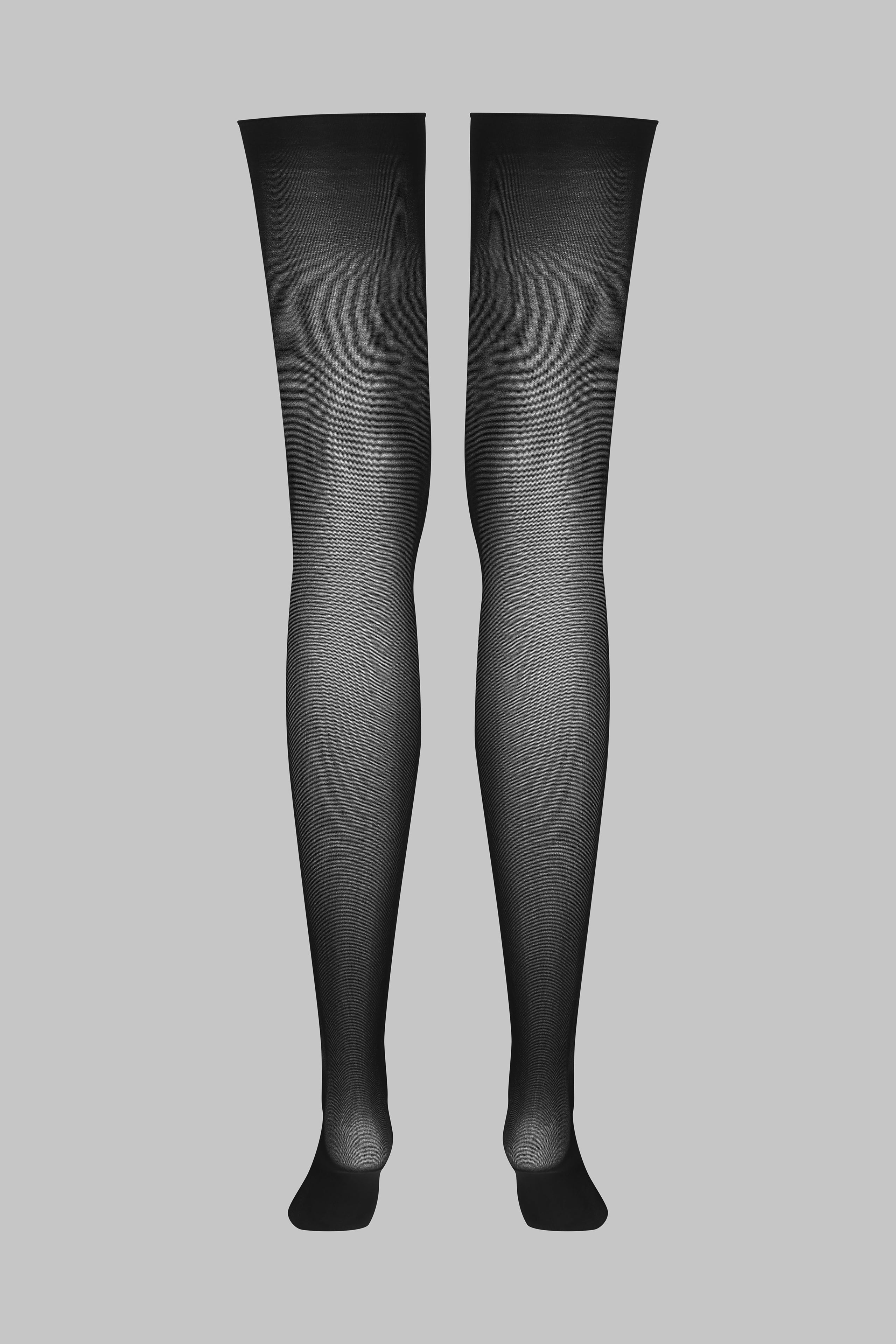 Cut and curled stockings 40D - Black - Les Coquetteries