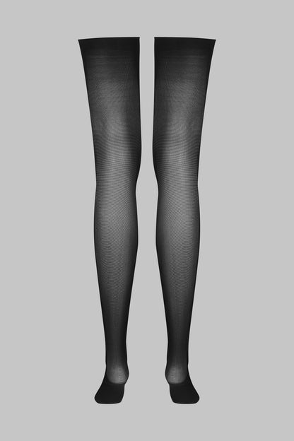 Cut and curled stockings 40D - Black - LEGWEAR