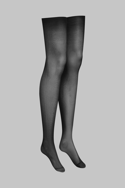 Cut and curled stockings 40D - Black - LEGWEAR