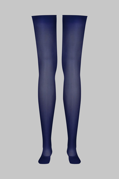 Cut and Curled Stockings 40D - Navy - LEGWEAR