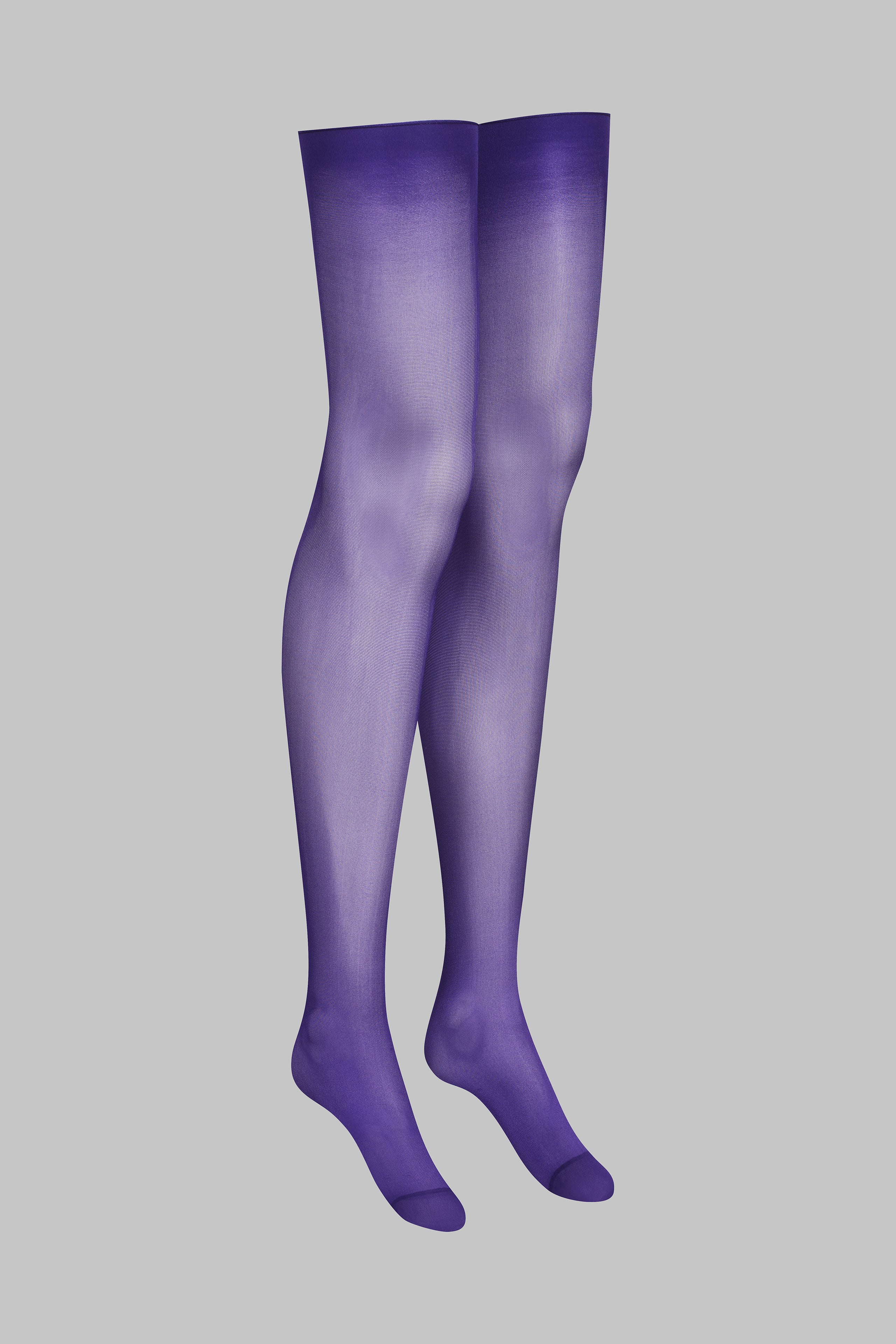 Cut and curled stockings 40D - Purple - Les Coquetteries