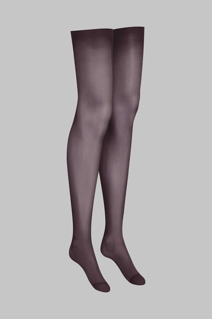 Cut and Curled Stockings 40D - Brown - LEGWEAR