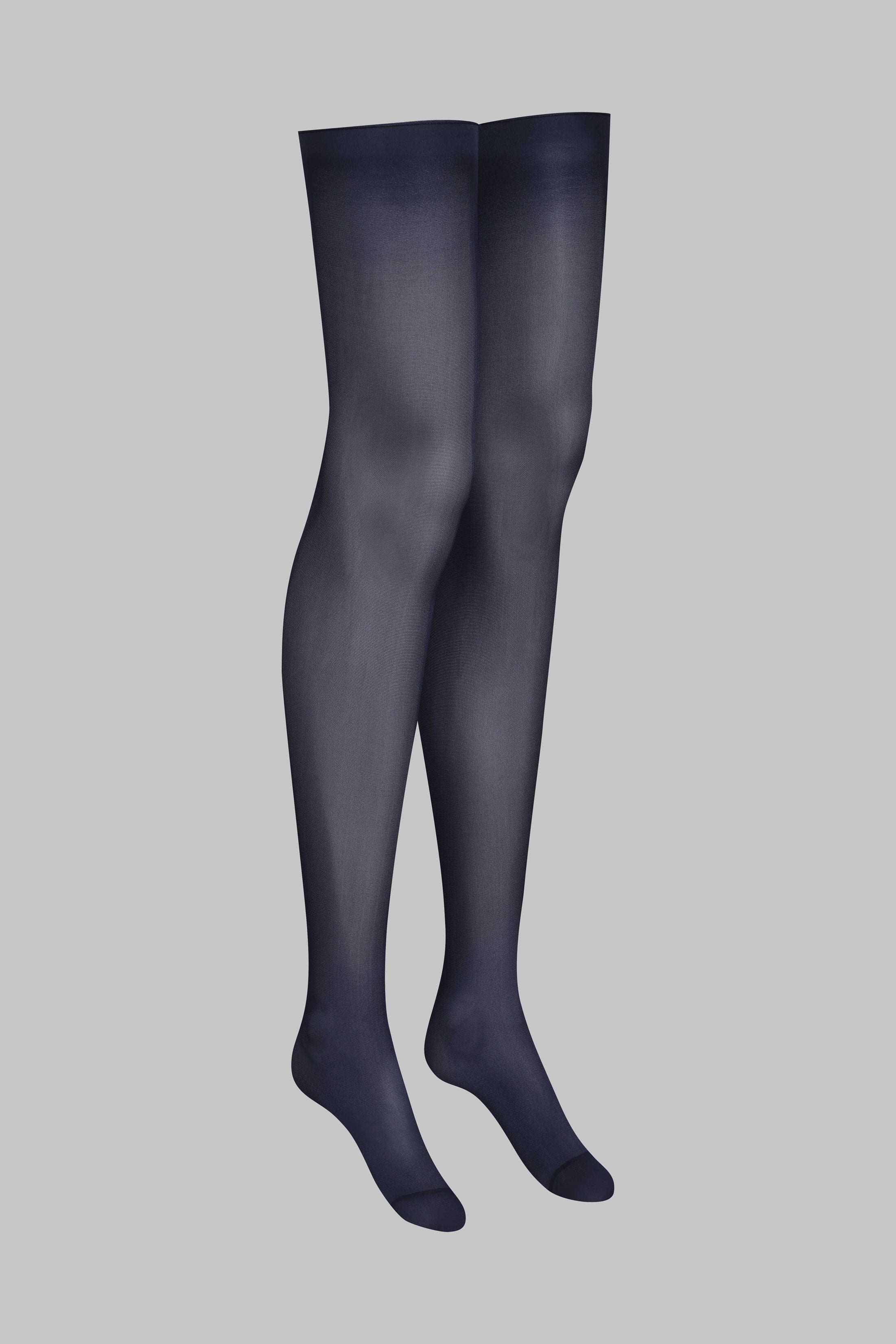 Cut and Curled Stockings 40D - Grey - LEGWEAR