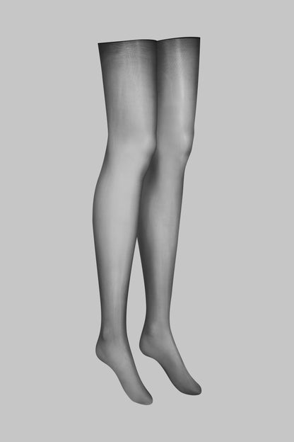 Glossy cut and curled stockings 20D - Smoky - LEGWEAR