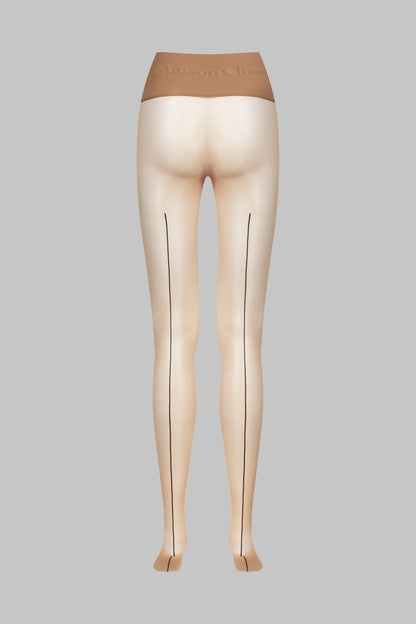 Signature back seam seamless tights 20D - Medium Nude - LEGWEAR