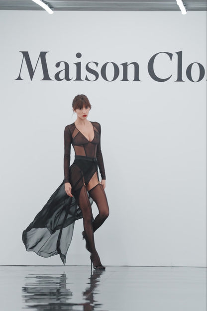 Long Sleeves Bodystring with Susperders - L&