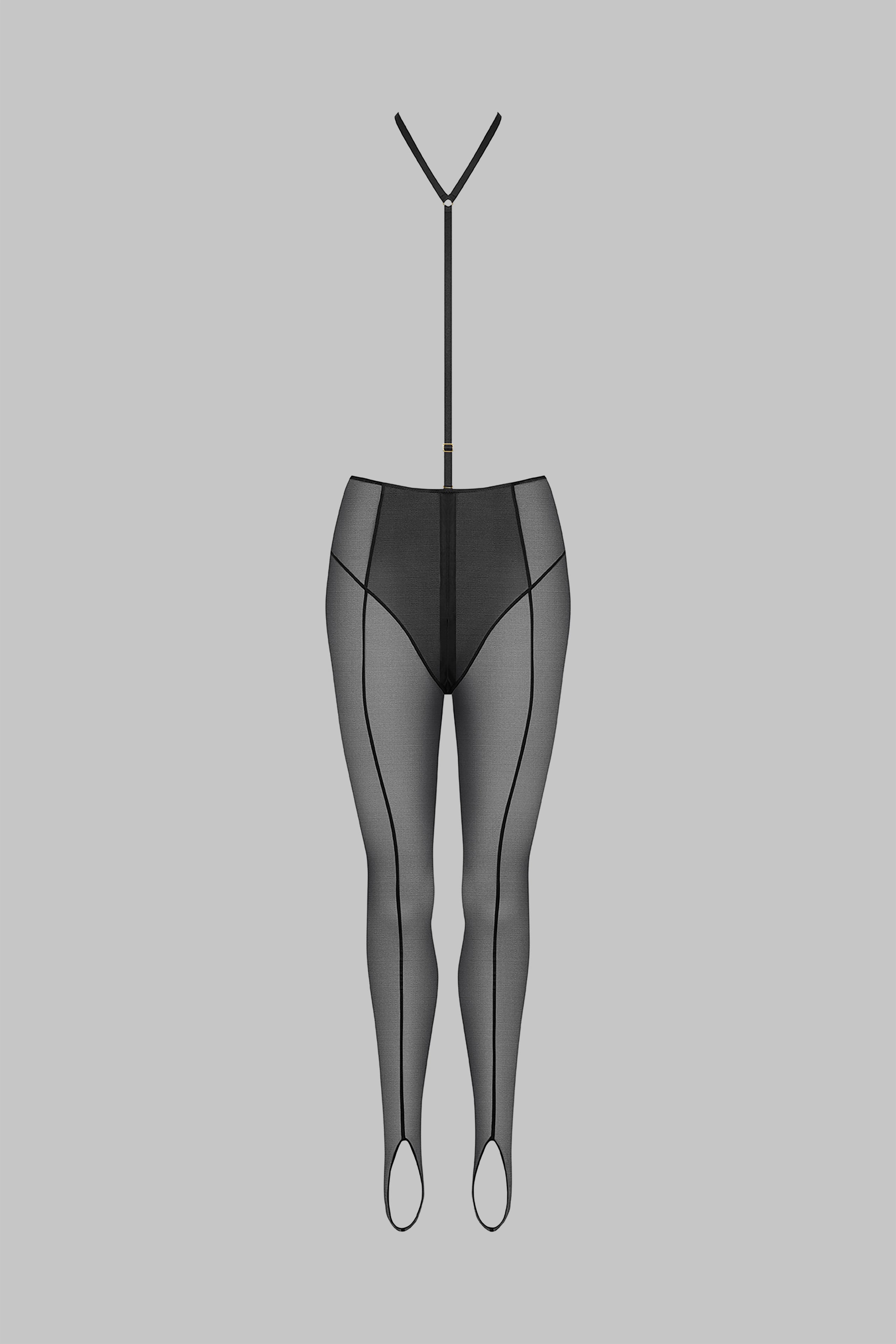Stirrup leggings with zip and Harness - L'Amoureuse