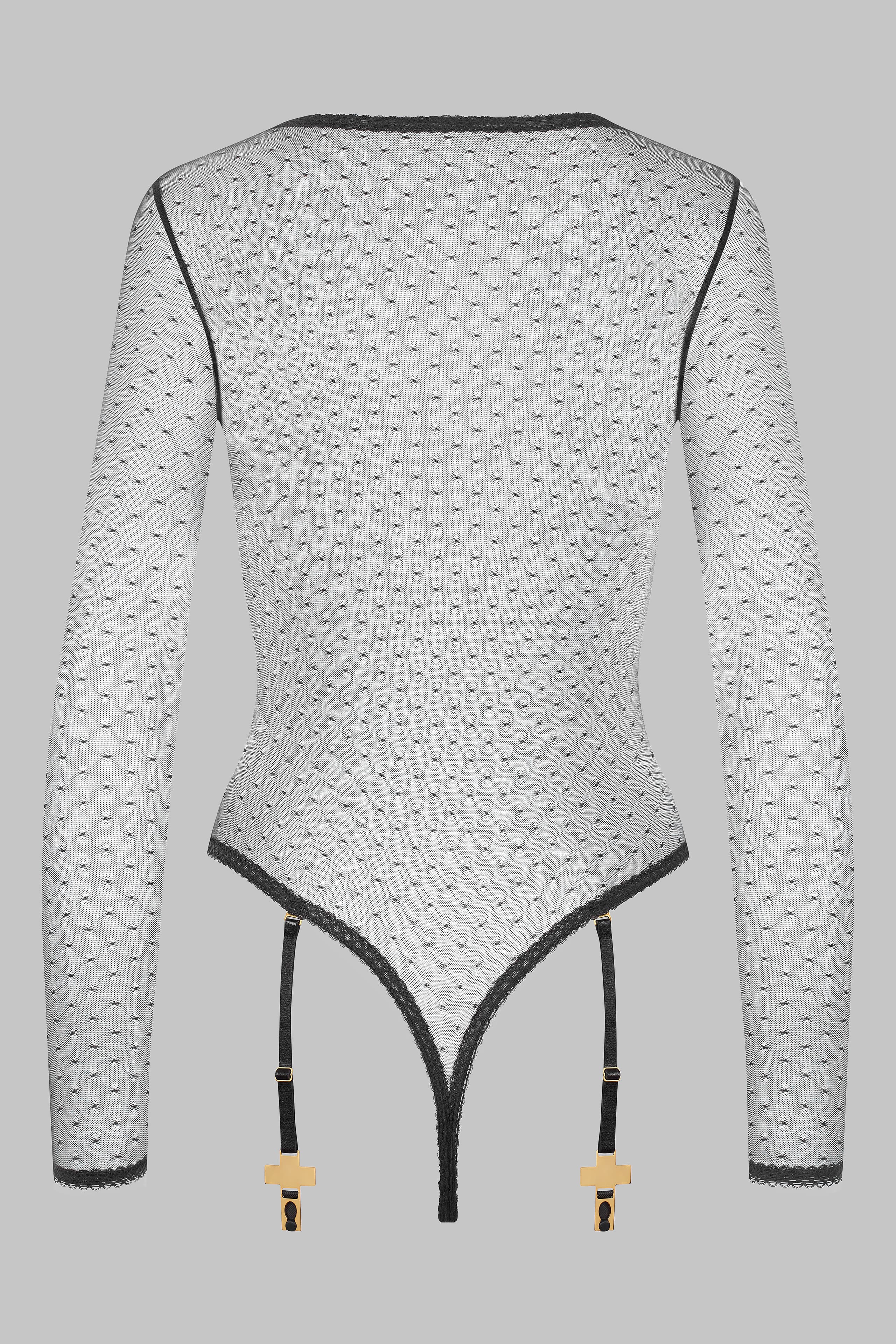 Swiss dot mesh bodysuit Inspiration Divine