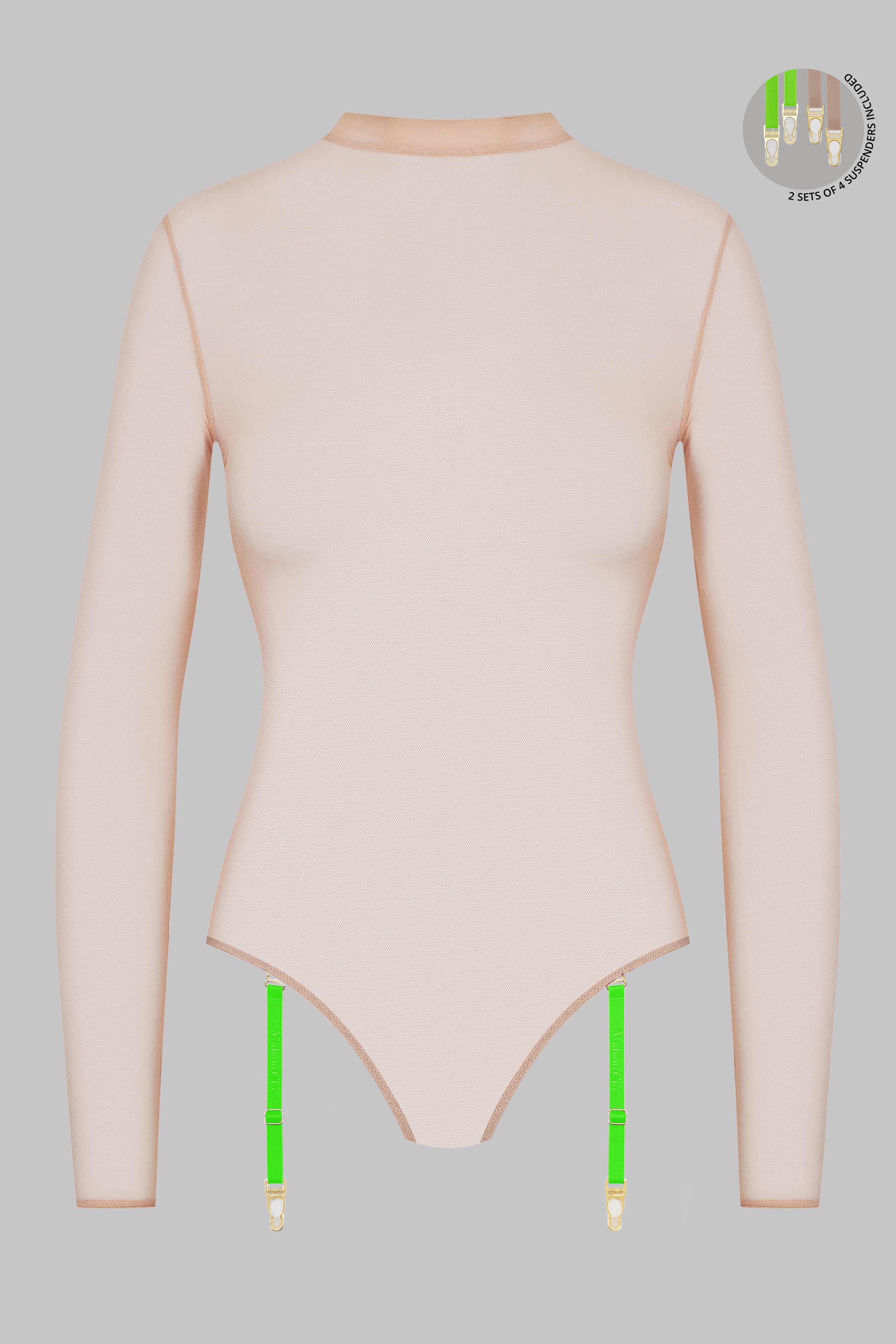 Thong body with suspenders - Corps à Corps